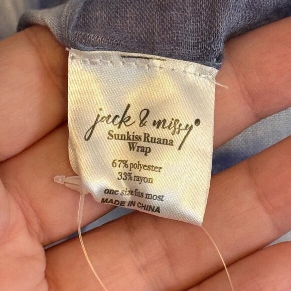 NWT Jack & Missy Kimono Cover Up Blue White One Size - Picture 6 of 7